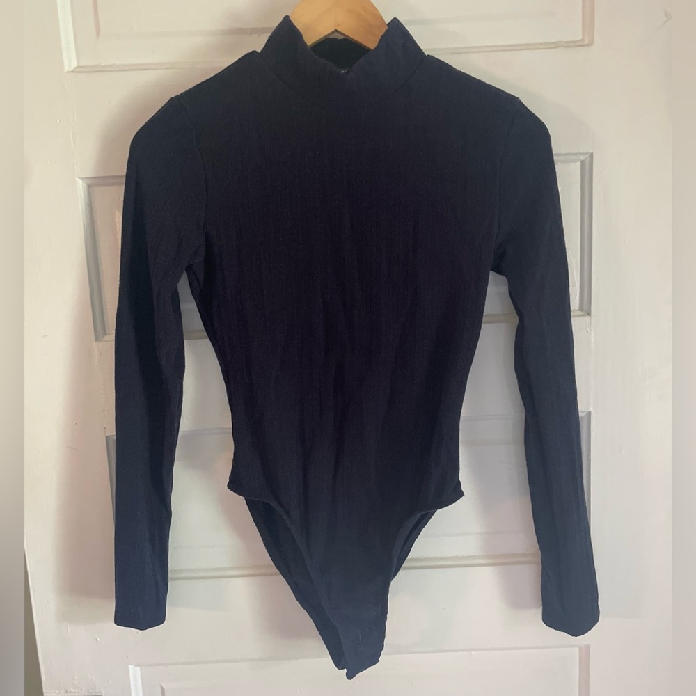 Lulu's Classic Navy Long Sleeve Bodysuit